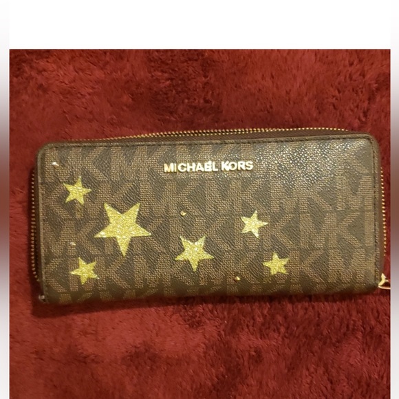 Michael kors illustrations star wallet large signature brown mk - Picture 1 of 4
